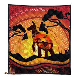 Amazing Aussie Australia Aboriginal Painting Depicting Nature's Beauty Quilt