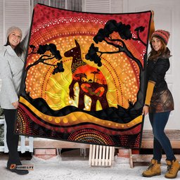 Amazing Aussie Australia Aboriginal Painting Depicting Nature's Beauty Quilt