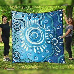 Amazing Aussie Australia Traditional Aboriginal Dot Art Quilt