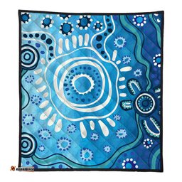 Amazing Aussie Australia Traditional Aboriginal Dot Art Quilt