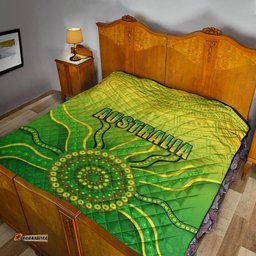 custom personalised cricket australia indigenous aboriginal premium quilt boomerang dot painting style