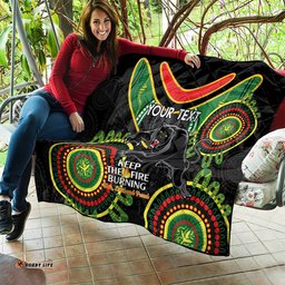 custom nrl panthers naidoc week quilt keep the fire burning indigenous art
