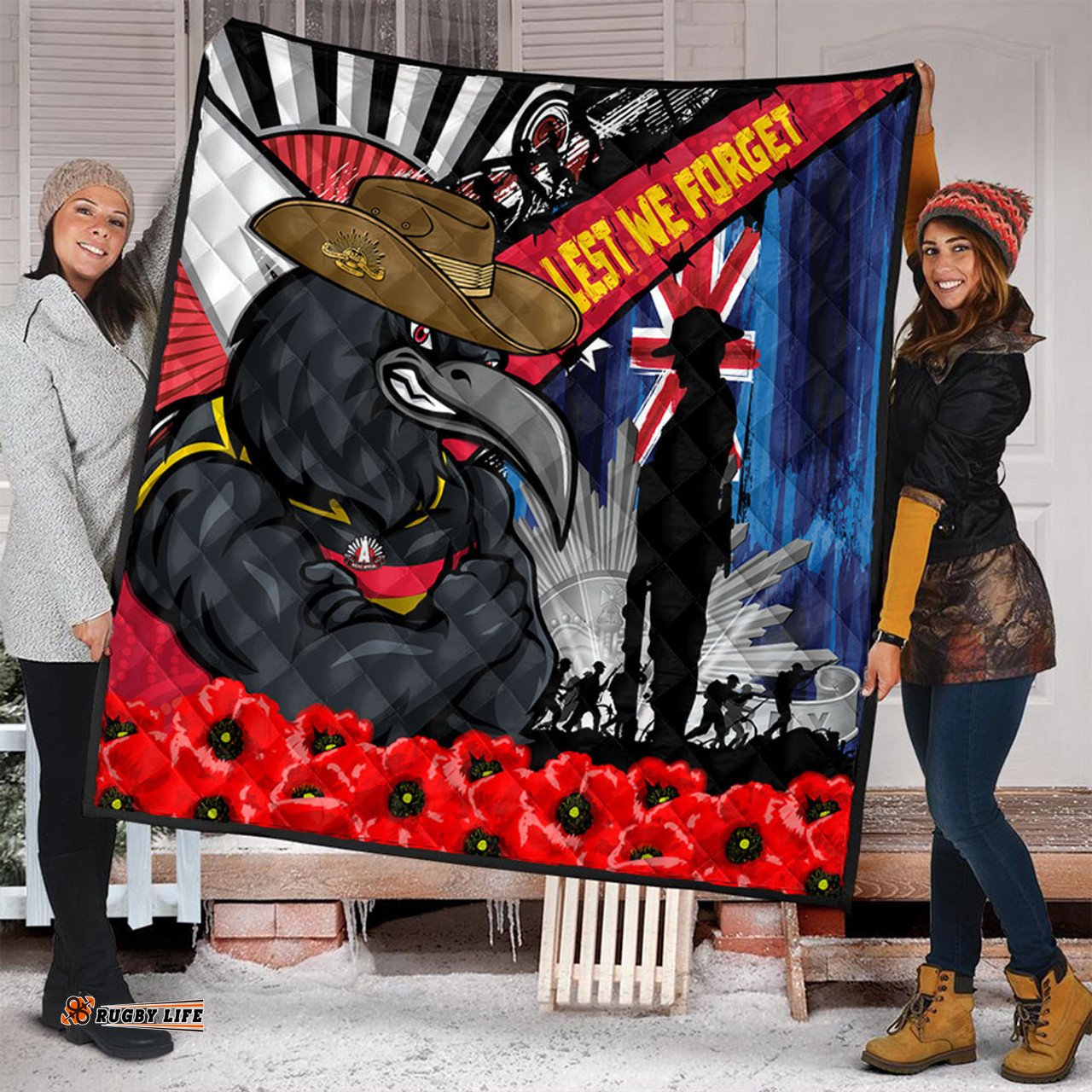 Amazing Aussie Adelaide Crows Anzac Day Honor United In Spirit Quilt