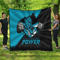 Amazing Aussie Port Adelaide Breaking Through Fan Design Quilt