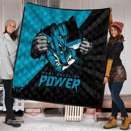 Amazing Aussie Port Adelaide Breaking Through Fan Design Quilt
