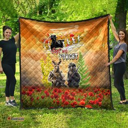 australia and new zealand anzac day quilt kangaroo and kiwi bird soldiers lest we forget
