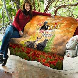 australia and new zealand anzac day quilt kangaroo and kiwi bird soldiers lest we forget