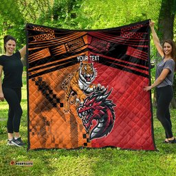 custom dragons and tigers quilt rugby mascot with sporty style
