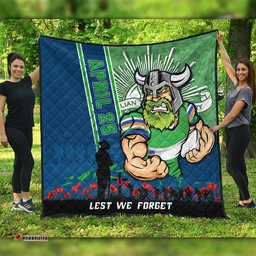 Amazing Aussie Canberra Raiders Anzac Day Lest We Forget Strong Fighting Spirit Quilt