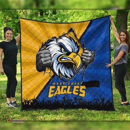 Amazing Aussie West Coast Eagles Breaking Through Fan Design Quilt