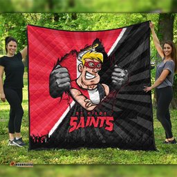 Amazing Aussie St Kilda Breaking Through Fan Design Quilt