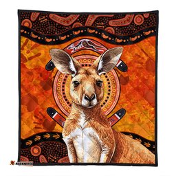 Amazing Aussie Indigenous Australian Aboriginal Kangaroo Spirit Dreaming Quilt