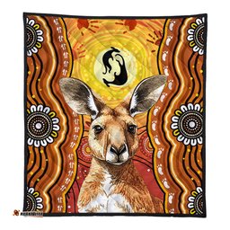 Amazing Aussie Australia Aboriginal Kangaroo Dreaming With Dot Art Quilt