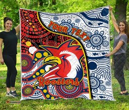 custom personalised roosters rugby premium quilt easts 1908 aboriginal artsy premiers