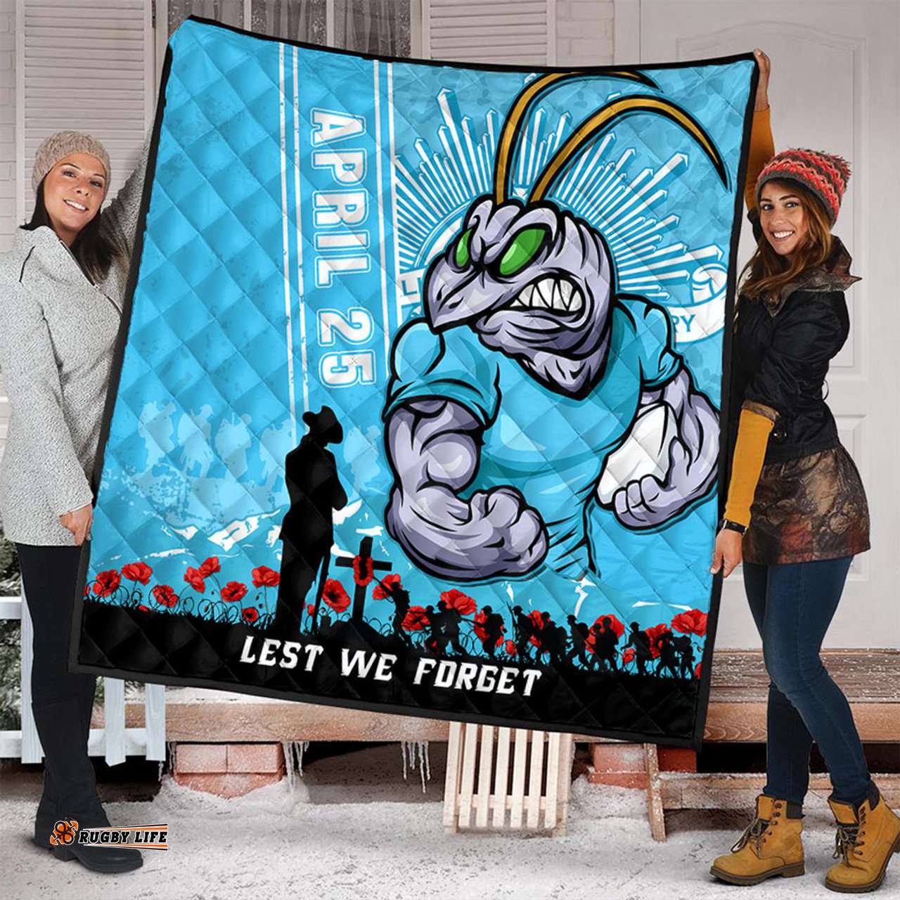 Amazing Aussie New South Wales Blues Anzac Day Lest We Forget Strong Fighting Spirit Quilt