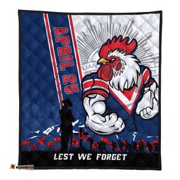 Amazing Aussie Sydney Roosters Anzac Day Lest We Forget Strong Fighting Spirit Quilt