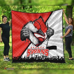 Amazing Aussie Sydney Swans Breaking Through Fan Design Quilt