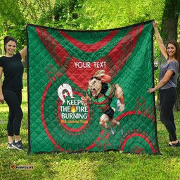 custom nrl rabbitohs naidoc week quilt keep the fire burning indigenous art