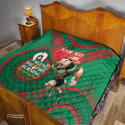 custom nrl rabbitohs naidoc week quilt keep the fire burning indigenous art