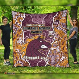 Amazing Aussie Brisbane Broncos Grand Final Custom Custom Brisbane Broncos With Contemporary Style Of Aboriginal Painting Quilt