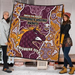 Amazing Aussie Brisbane Broncos Grand Final Custom Custom Brisbane Broncos With Contemporary Style Of Aboriginal Painting Quilt