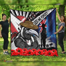 Amazing Aussie Collingwood Anzac Day Honor United In Spirit Quilt