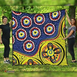 Amazing Aussie Australia A Bright And Colorful Background With Aboriginal Inspired Dot Art Quilt