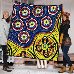 Amazing Aussie Australia A Bright And Colorful Background With Aboriginal Inspired Dot Art Quilt