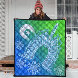 torres strait islander premium quilt dhari mask ocean style
