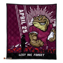 Amazing Aussie Queensland Maroons Anzac Day Lest We Forget Strong Fighting Spirit Quilt