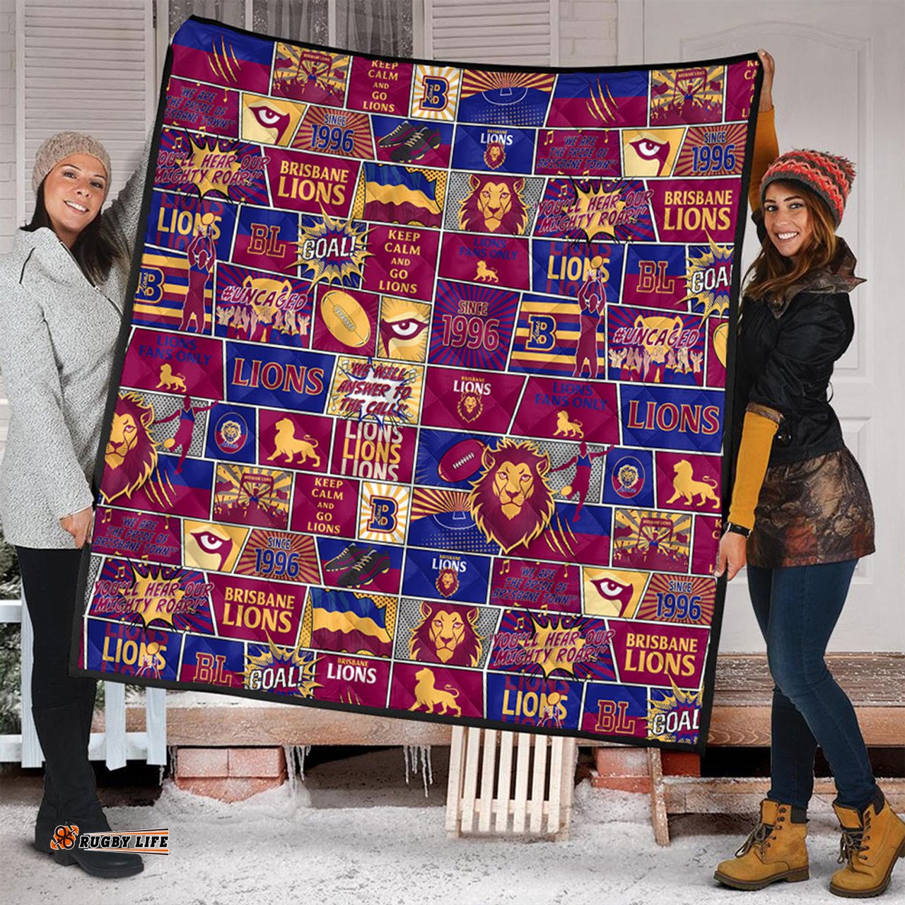 Amazing Aussie Brisbane Lions Legacy Of The Pride Comic Style Quilt
