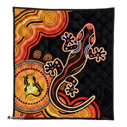 Amazing Aussie Australia Aboriginal Lizard Dreaming Outback Orange Quilt
