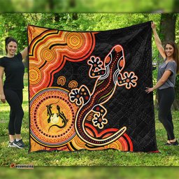 Amazing Aussie Australia Aboriginal Lizard Dreaming Outback Orange Quilt