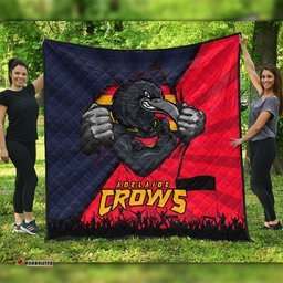 Amazing Aussie Adelaide Crows Breaking Through Fan Design Quilt