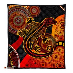 Amazing Aussie Australia Aboriginal Dot Painting Art Style Goanna Quilt