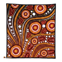 Amazing Aussie Australia Artistic Illustration Of Aboriginal Dot Painting Quilt