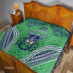 raiders rugby custom quilt with polynesian style