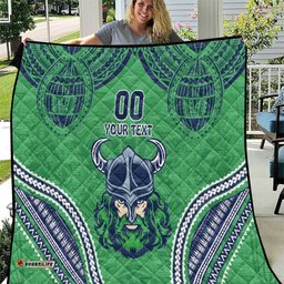 raiders rugby custom quilt with polynesian style