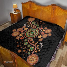 aboriginal dots art painting with boomerang quilt