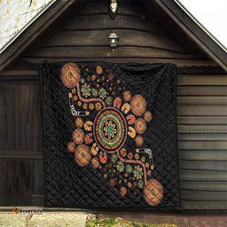aboriginal dots art painting with boomerang quilt