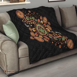 aboriginal dots art painting with boomerang quilt