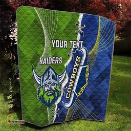 personalised cowboys and raiders rugby quilt sporty version