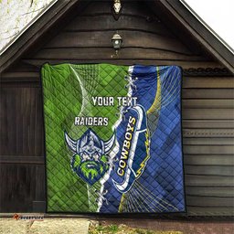 personalised cowboys and raiders rugby quilt sporty version