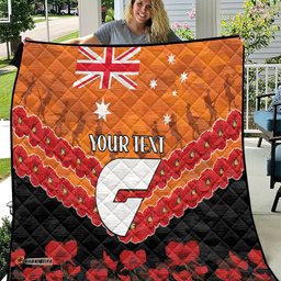 custom giants football quilt anzac lest we forget
