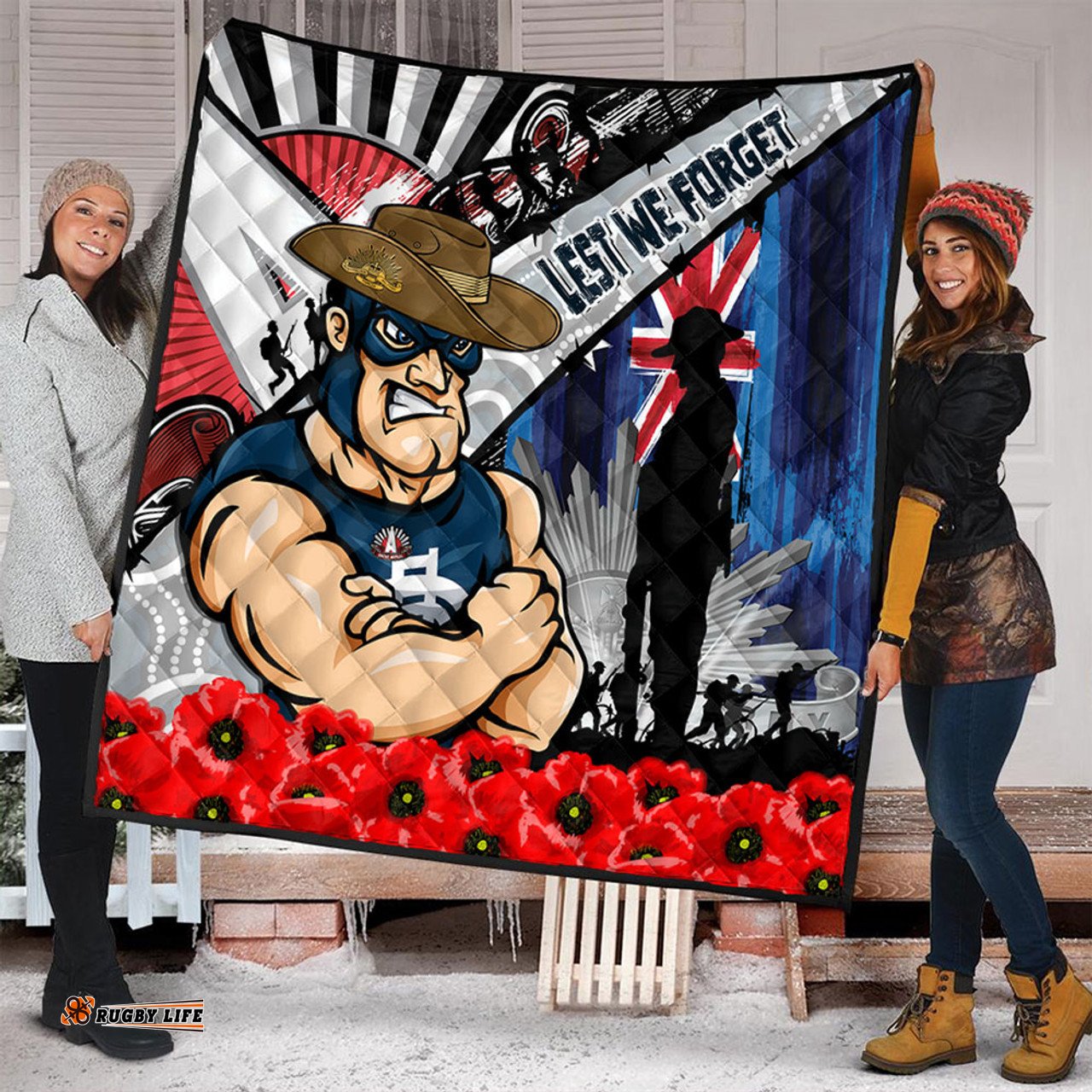 Amazing Aussie Carlton Anzac Day Honor United In Spirit Quilt