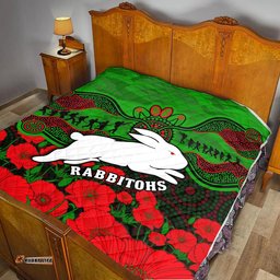 rabbitohs rugby anzac premium quilt south sydney camouflage poppy aboriginal