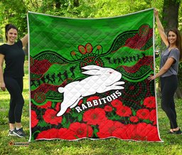 rabbitohs rugby anzac premium quilt south sydney camouflage poppy aboriginal