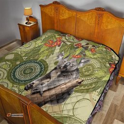 aboriginal koala art painting with gum blossom quilt