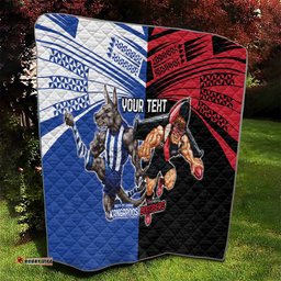 custom kangaroos and bombers quilt together sporty style