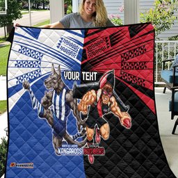 custom kangaroos and bombers quilt together sporty style